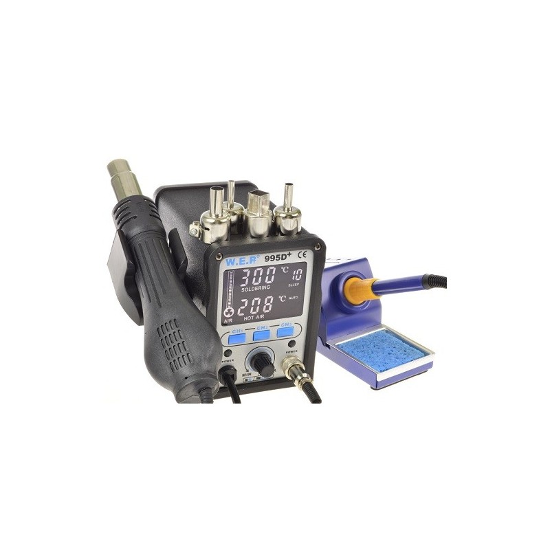 WEP 995D + - soldering station 2in1 hotair + soldering iron 75W