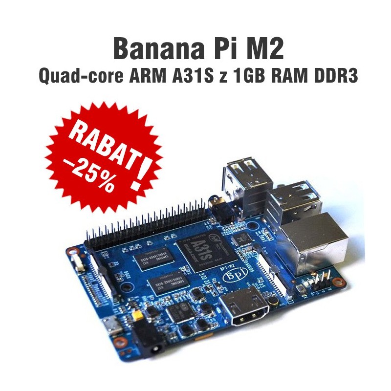 Banana Pi M2 - quad-core ARM A31S z 1GB RAM DDR3
