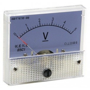 Analog panel voltmeter 0..5V