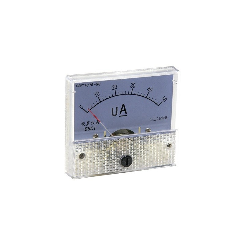 Analog panel ammeter 0..50 uA