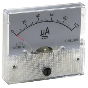 Analog panel ammeter 0-100 uA