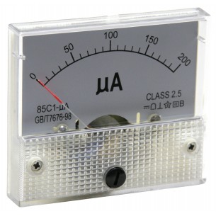 Analog panel ammeter 0-200 uA