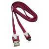 USB-cable-and-Microb-usb-1m-dark-pink-flat