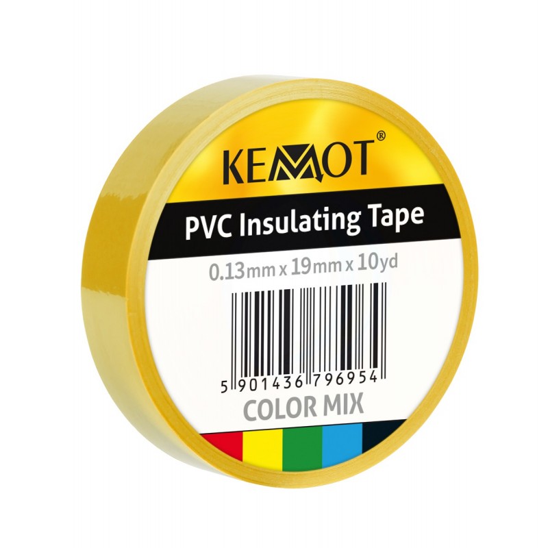 Insulation tape KEMOT 0.13x19x10Y, yellow adhesive