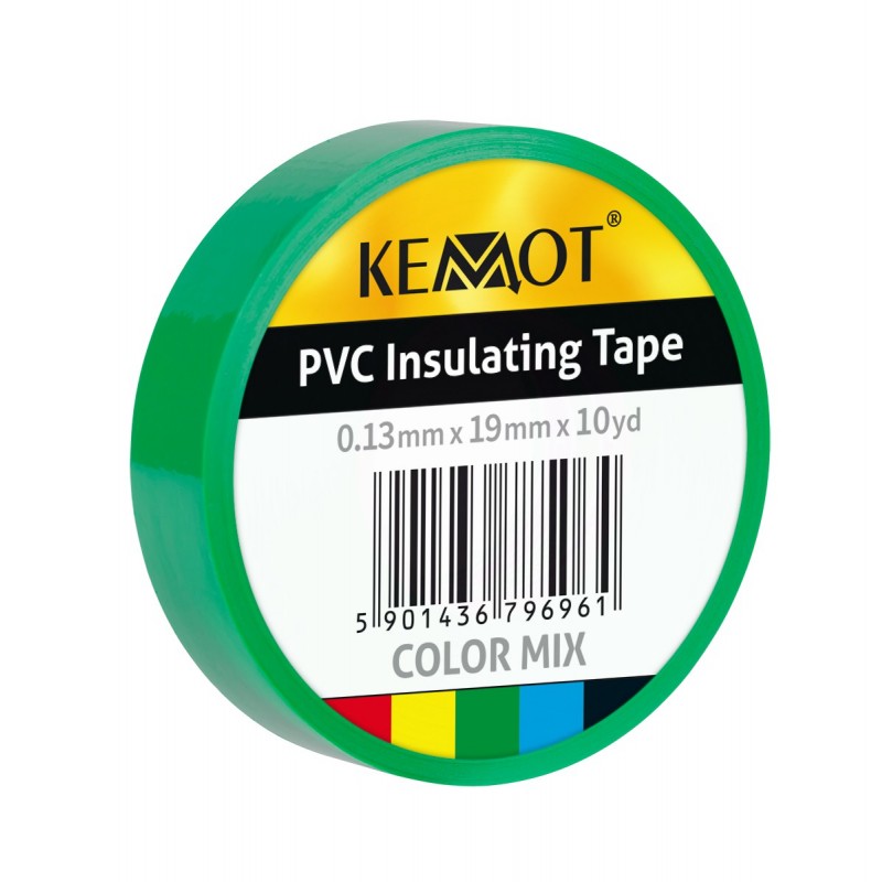 Insulation tape KEMOT 0.13x19x10Y adhesive green