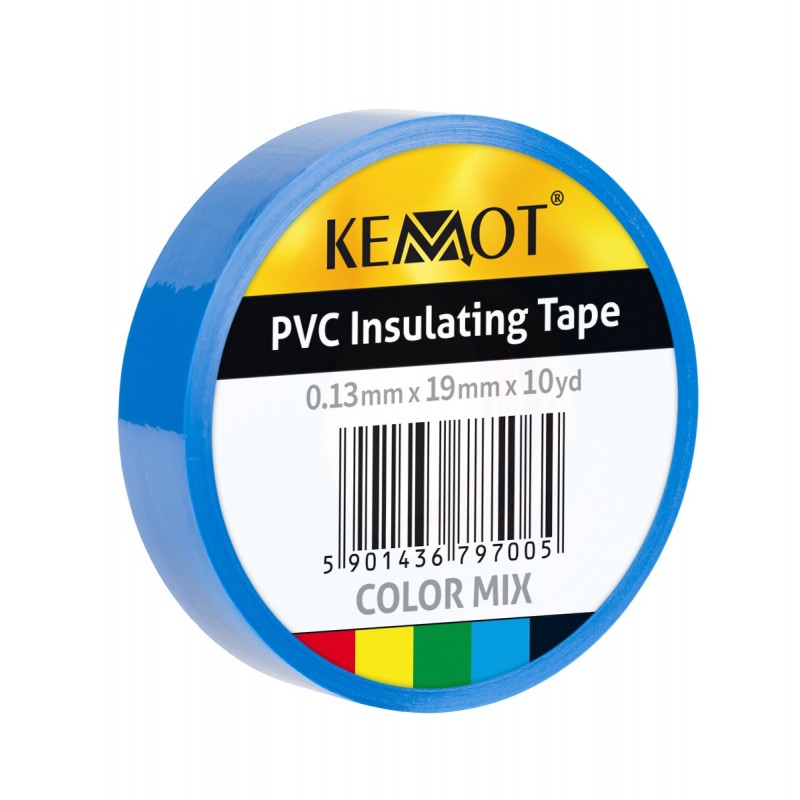 Insulation tape KEMOT 0.13x19x10Y adhesive blue