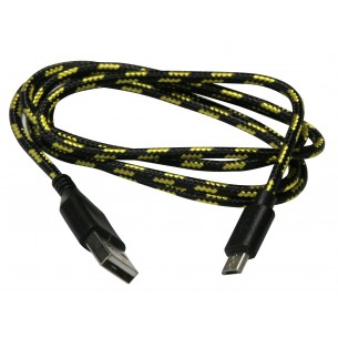 USB A cable - micro-USB B, 1 m, black braid, charging only