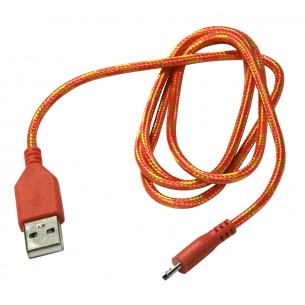 USB A cable - micro-USB B, 1 m, orange braid