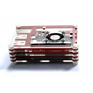 Raspberry Pi 3/2 / B + housing with a dark red fan
