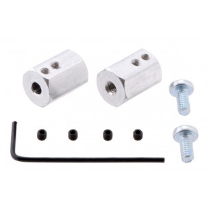 A pair of 4mm to 12mm shaft adapters for modeling wheels