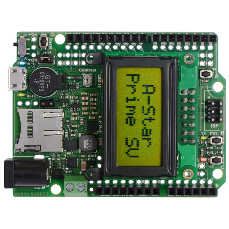 A-Star 32U4 Prime SV microSD з LCD дисплеєм - плата з мікроконтролером ATmega32U4, роз'єми...