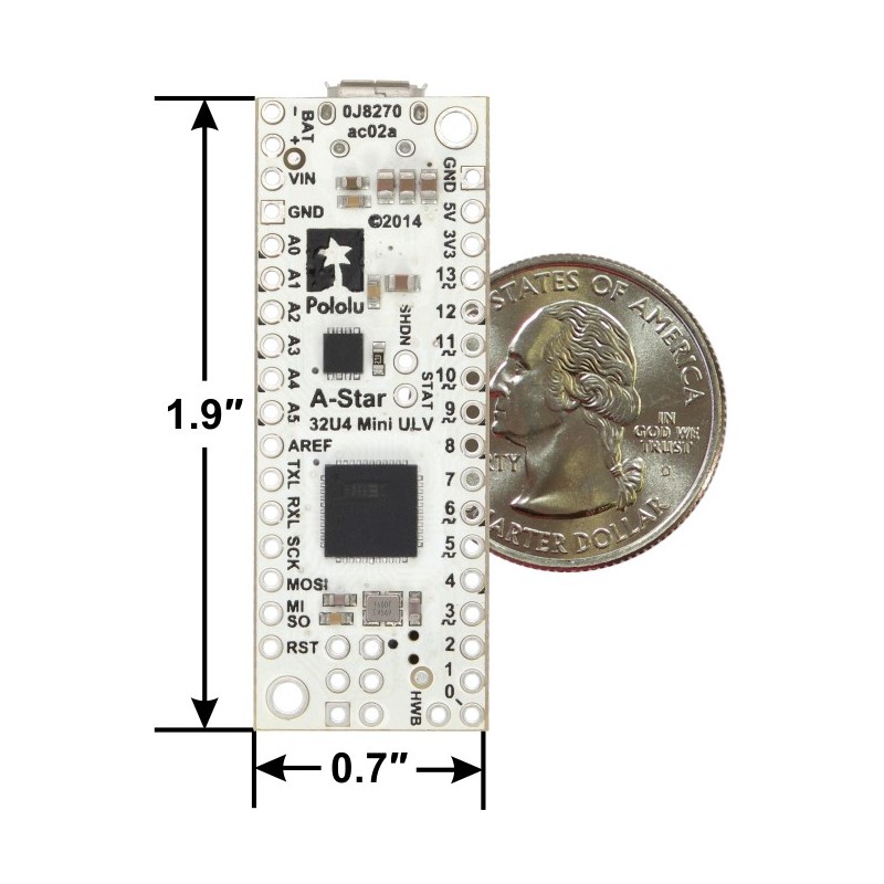 A-Star 32U4 Mini ULV - плата з мікроконтролером ATmega32U4