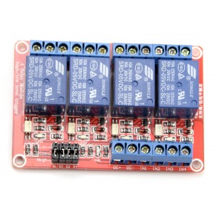 modRL04_ISO - power module with four 5V relays and optoisolation of inputs