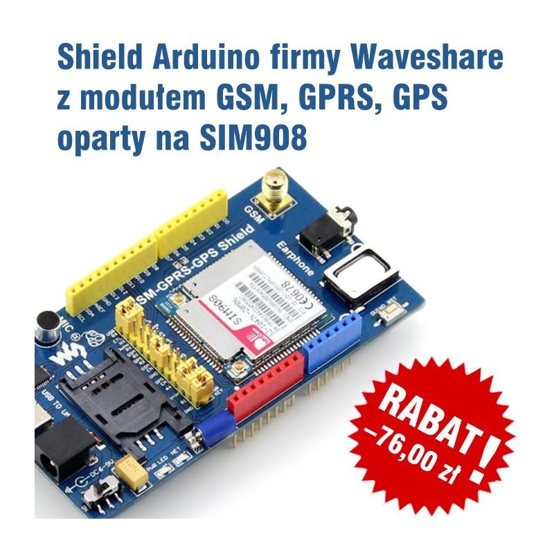 Shield GSM, GPRS, GPS Waveshare dla Arduino