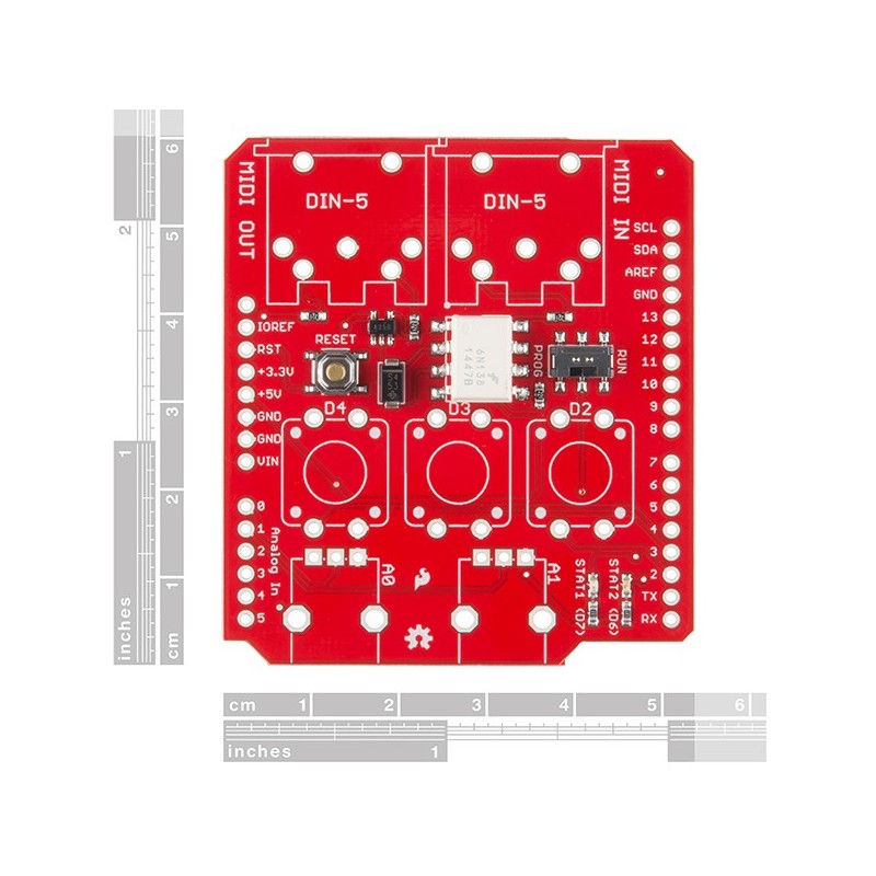 MIDI Shield Breakout Board Module With UART Pin Interface For Arduino - Digital Adapter