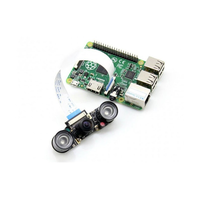 Ширококутна камера нічного бачення HD (H) для Raspberry Pi з ІЧ-підсвічуванням та регульованим...