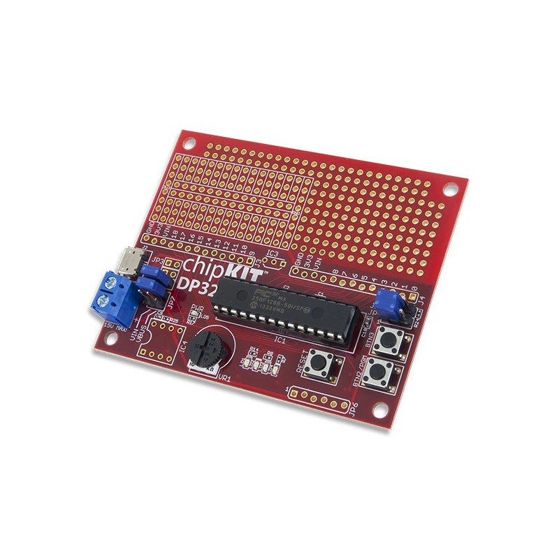 Development kit chipKIT DP32 with PIC32MX250F128B microcontroller and prototype area