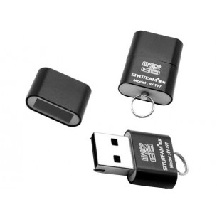 Miniature micro-SD card reader for USB black