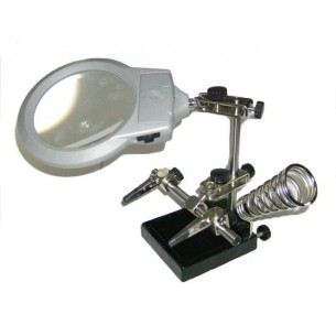 The third hand ZD-10M with a handle and a magnifying glass with LED backlight