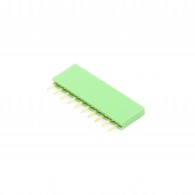 Contact strip 2.54mm, straight 1x10, green