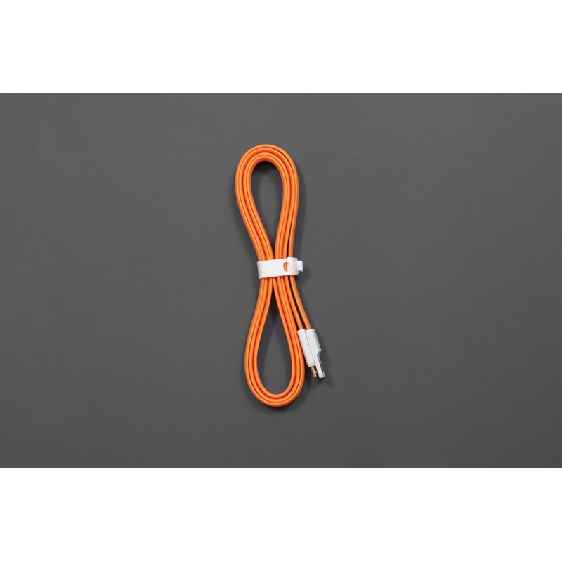 Kabel USB-A/microUSB B 1,2m, płaski,  pomarańczowy