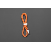 Kabel USB-A/microUSB B 1,2m, płaski,  pomarańczowy