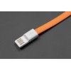 Kabel USB-A/microUSB B 1,2m, płaski,  pomarańczowy - widok na wtyk USB A