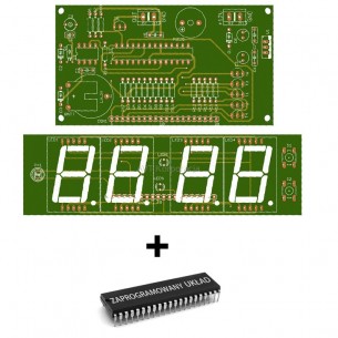 AVT1832 A + - LED clock with alarm clock with programmed layout and PCB
