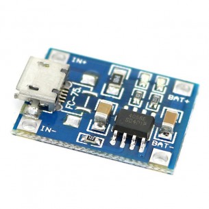 Li-ion battery charger module with TP4056 chip and microUSB connector