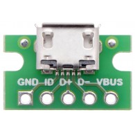 Złącze USB Micro-B na PCB z listwą goldpin 5x1