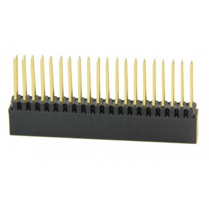Contact strip 2.54mm, straight 2x20 (40-pin), black, elongated
