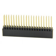 Contact strip 2.54mm, straight 2x20 (40-pin), black, elongated