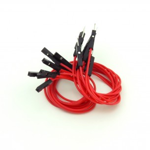 Connection cables M-F red 18 cm - 10 pcs