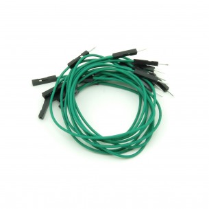 Connecting cables M-F green 18 cm - 10 pcs