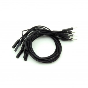 Connecting cables M-F black 18 cm - 10 pcs