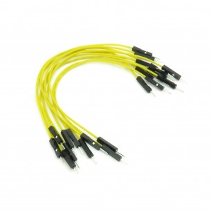 Connecting wires M-M, yellow 15 cm, for contact plates - 10 pcs.