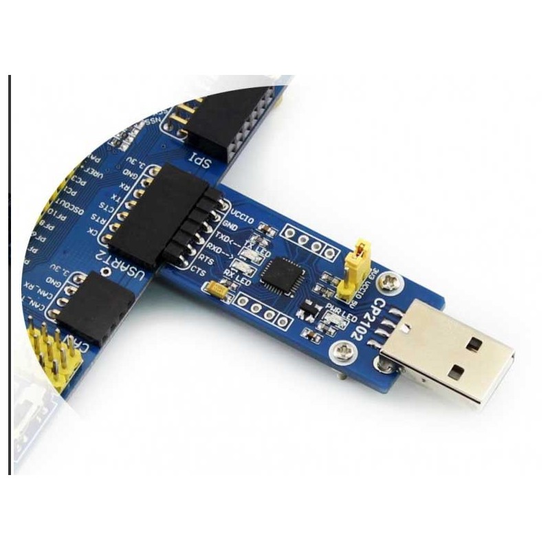 Перетворювач CP2102 USB-UART з USB-штекером - Waveshare 7605