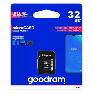 GOODRAM micro SDHC 32GB class 10 memory card with adapter