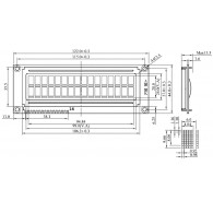 LCD-PC-1602B-Y/G-2L C - wymiary