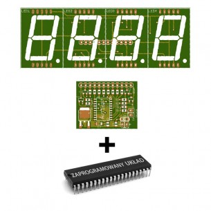 AVT1697 / 2 / G A + - LED thermometer - 27mm green. PCB boards and programmed layout