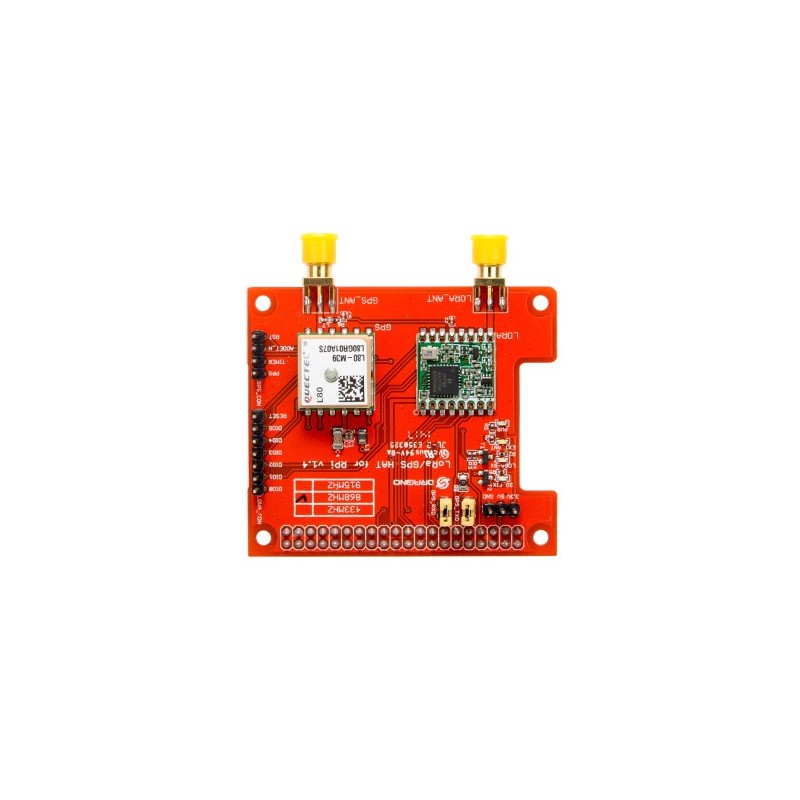 Seeed studio LoRa / GPS HAT - extension for Raspberry Pi - top view