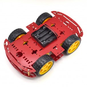 Podwozie 4WD z silnikami, czerwone
