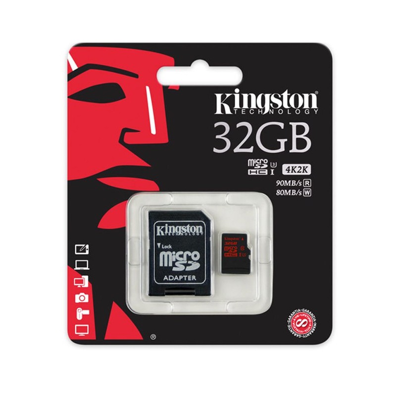 Kingston micro SDHC 32GB class 10, 90R/80W + Adapter