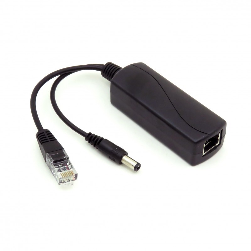 PoE 12V / 2A power distributor with DC 5.5 / 2.1 connector PoE 12V / 2A power distributor with DC 5.5 / 2.1 connector
