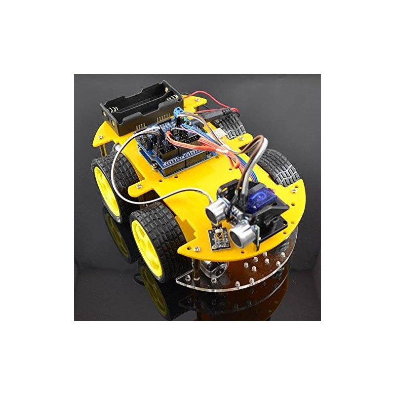 Four-wheel remote-controlled robot with Arduino Uno R3 (assembly kit)