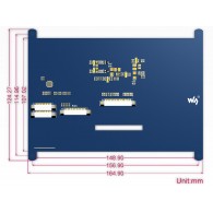 Wyświetlacz dotykowy Waveshare LCD 7" (E) - wymiary