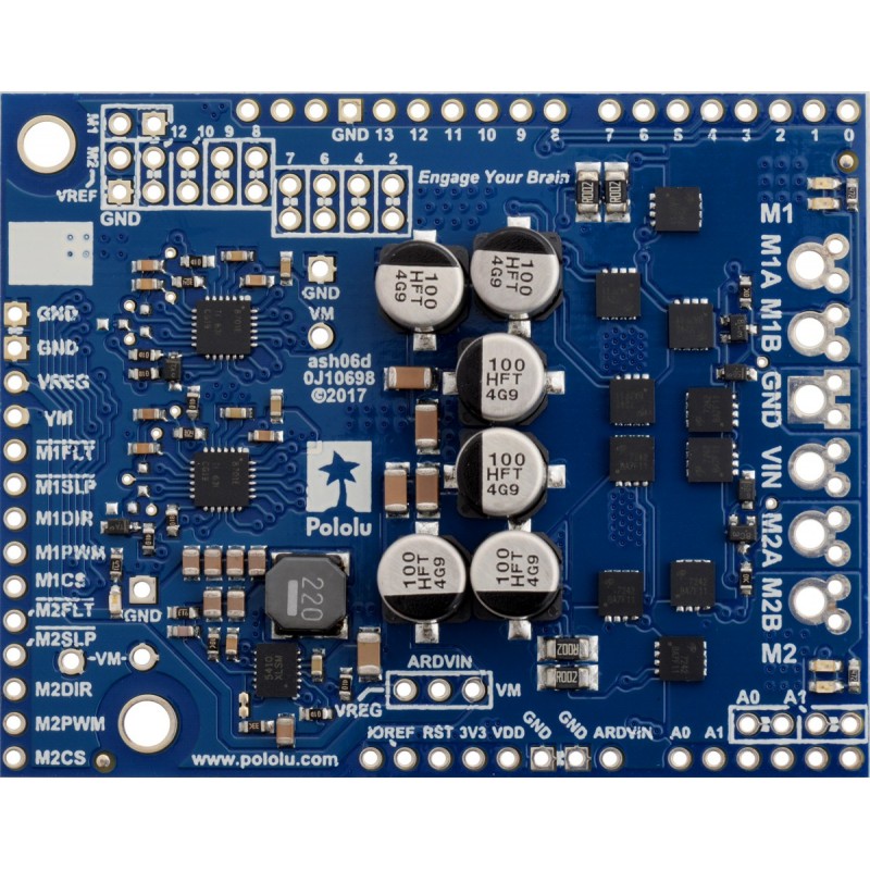 Pololu Dual G2 High-Power Motor Driver 24v14 - Подвійний драйвер двигуна постійного струму для Arduino