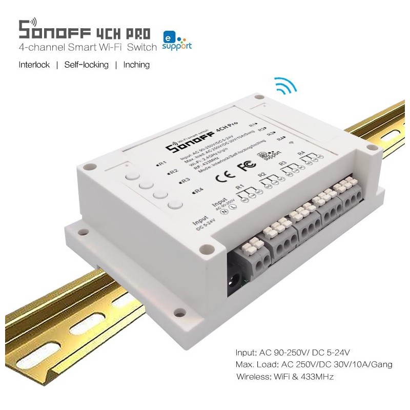 Sonoff 4CH Pro 4-канальний комутатор Wi-Fi/433 МГц