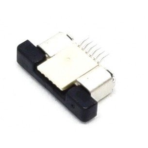 ZIF FFC/FPC female connector, 0.5mm pitch, 6-pin, bottom contact, horizontal