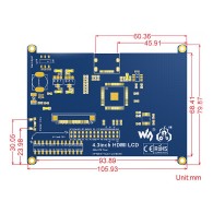 Waveshare HDMI color screen 4,3 "480 x 272 with touch panel for Raspberry Pi